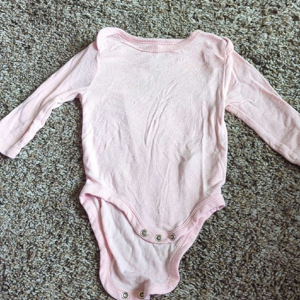 Pink Long Sleeve Baby Onesie